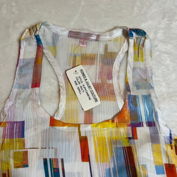 Romeo & Juliet Couture Color Block Sequin Pocket Tank Size Small NEW Lightweight - Picture 3 of 7
